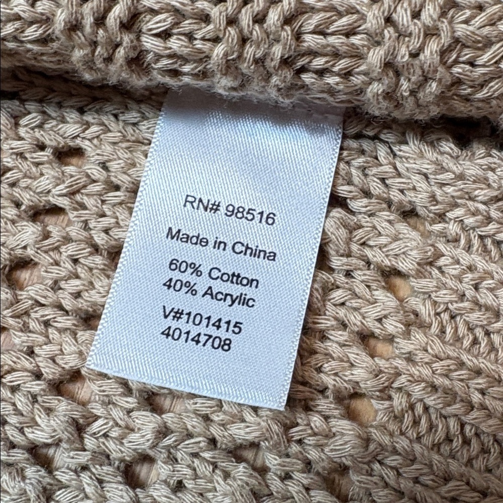 Coldwater Creek Open-Front Short Sleeve Knit Camel Cardigan Women’s S - Picture 9 of 12